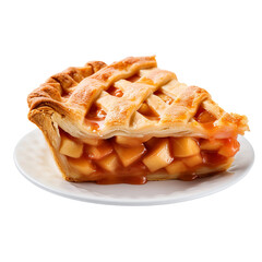 Apple Pie, transparent background, isolated image, generative AI
