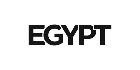 Egypt emblem. The design features a geometric style, vector illustration with bold typography in a modern font. The graphic slogan lettering.