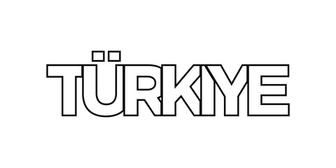 Turkey emblem. The design features a geometric style, vector illustration with bold typography in a modern font. The graphic slogan lettering.