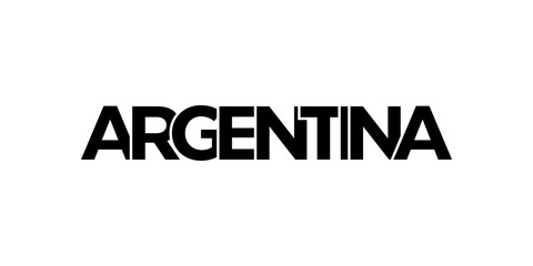 Argentina emblem. The design features a geometric style, vector illustration with bold typography in a modern font. The graphic slogan lettering.