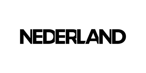 Netherlands emblem. The design features a geometric style, vector illustration with bold typography in a modern font. The graphic slogan lettering.