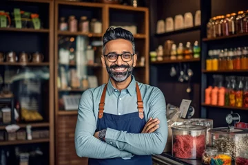 Foto op Canvas Small Business Owner Portrait, independent business ownership, successful small business, entrepreneur headshot, small business owner success © gfx_nazim