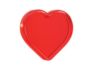 Love heart icon 3d rendering illustration element transparent