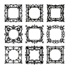 Ornate antique frame collection.
