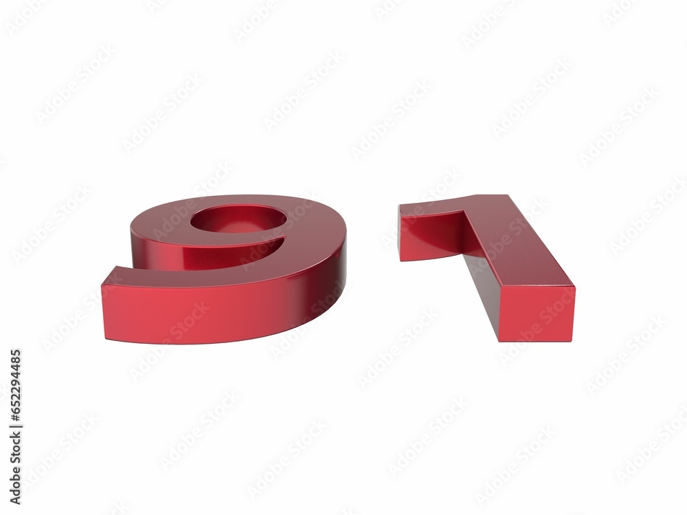 Poster 3d number isolated render illustation texture