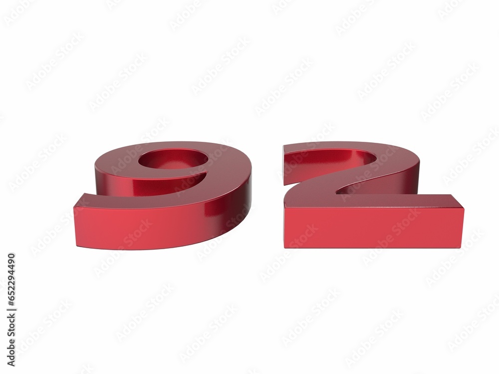 Poster 3d number isolated render illustation texture