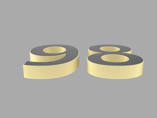 3d number isolated texture background illustration render