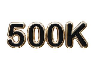 500k text effect 3d rendering illustration element