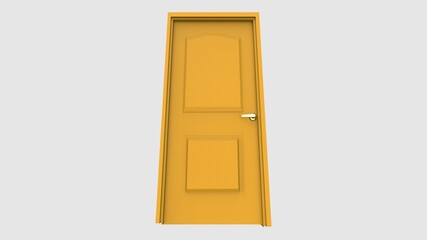 isolated door illustration 3d rendering