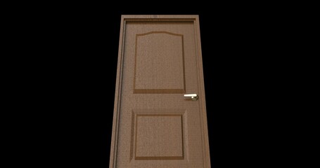 isolated door illustration 3d rendering