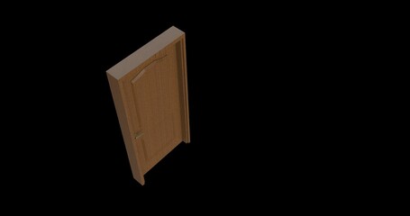 isolated door illustration 3d rendering