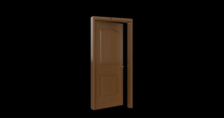 isolated door illustration 3d rendering