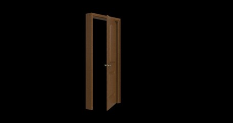 isolated door illustration 3d rendering