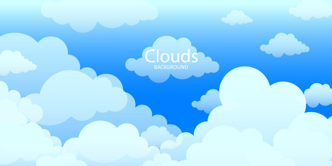 realistic blue sky with white clouds. sky with clouds. vector