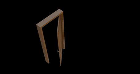 isolated door illustration 3d rendering
