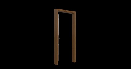 isolated door illustration 3d rendering