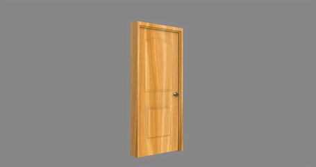 isolated door illustration 3d rendering