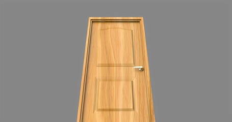 isolated door illustration 3d rendering