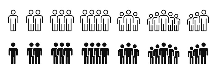 People Group & Team icon. People Team. Group of People icons set. Vector