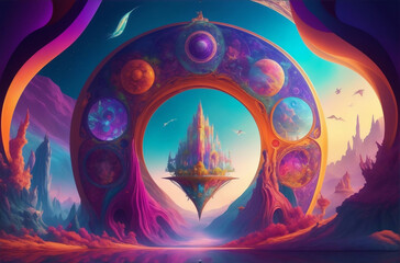 Explore the endless possibilities of The Dreamscape Navigator, where reality and imagination collide in a kaleidoscope of colors and shapes.Created with generative AI