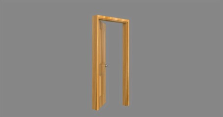isolated door illustration 3d rendering