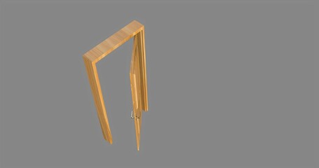 isolated door illustration 3d rendering