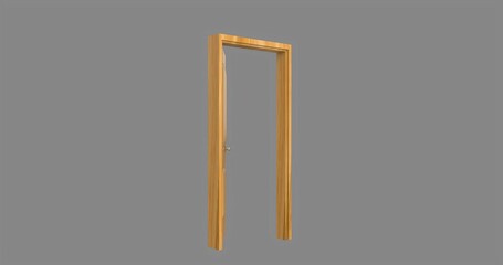 isolated door illustration 3d rendering