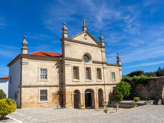 Facade of the convent of Santo António de Ferreirim (16th century). Vale do Varosa, Portugal.