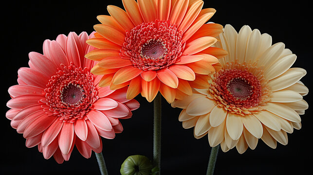 Gerbera flowers HD 8K wallpaper Stock Photographic Image