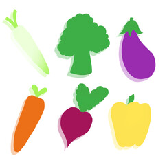 set of vegetables isolated