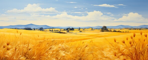 wheat field in the morning. Beautiful nature concept. Generative AI