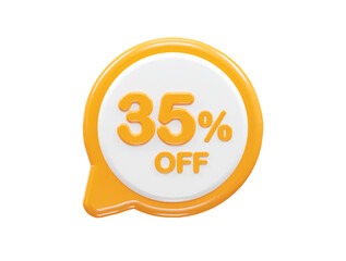 35 percent off text effect 3d rendering illustration