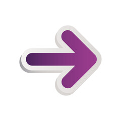 Arrow icon with sticker effect