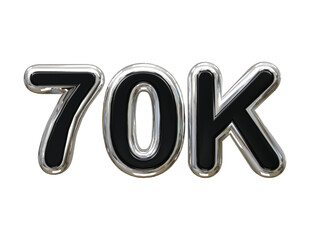 70k text effect 3d rendering illustration element