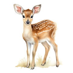 Cute deer watercolor illustration. PNG. Ai generated illustration. - 652302007