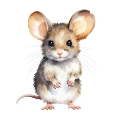 Cute mouse watercolor illustration. PNG. Ai generated illustration. - 652302400