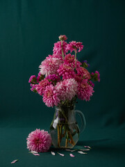 Beautiful colorful mixed flower bouquet still life