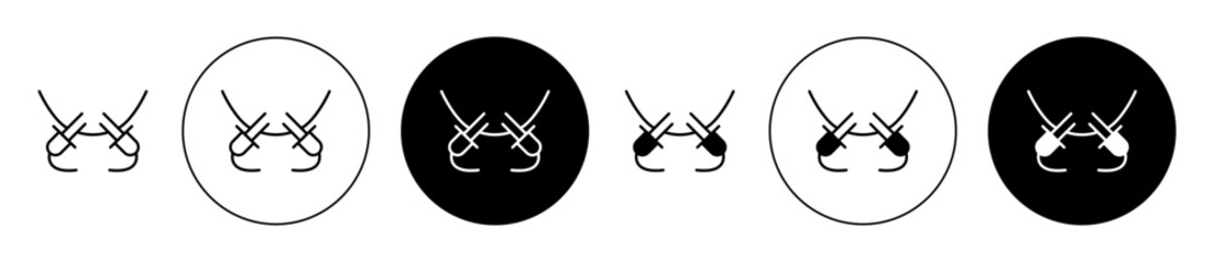 Automatic milking udder vector icon set in black color. Suitable for apps and website UI designs - obrazy, fototapety, plakaty