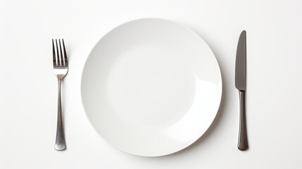 cutlery and plate. - obrazy, fototapety, plakaty
