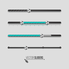 Ui sliders. Web UI elements design. Vector illustration for your design.