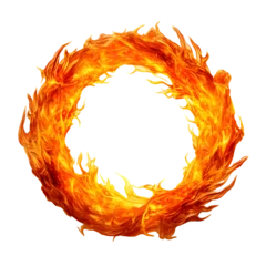 Keuken spatwand met foto Fire circle isolated on white png transparent background generative ai © Transparent Bundle