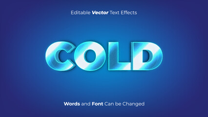Editable Ice, frost, or Frozen Vector Text Effect