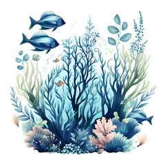 Obraz na płótnie Canvas Ocean Memories Underwater, element clip art