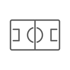 Football, sport icon. Soccer field from above, sport fields look from top. Pictogram symbol, line style for mobile web and app. Editable stroke. Vector illustration. Design © Suncheli