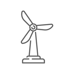 Wind turbine icon. windmill power, simple sustainable energy. environment technology station. Line or outline pictogram style. Editable stroke. Vector illustration. Design