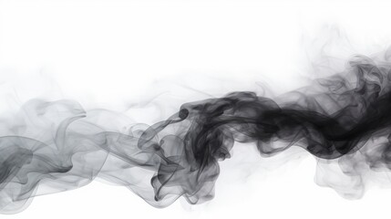 black smoke on white background.