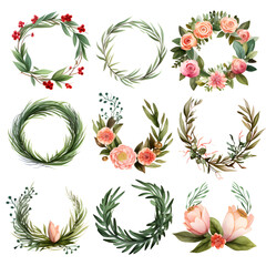 Sketched Botanical Crests& Wreaths