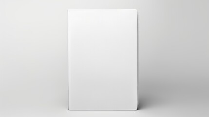 white closed book on white background. - obrazy, fototapety, plakaty