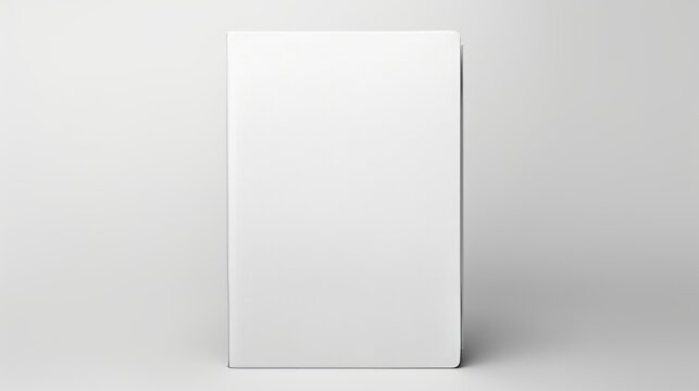 white closed book on white background.