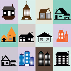 set of house icons